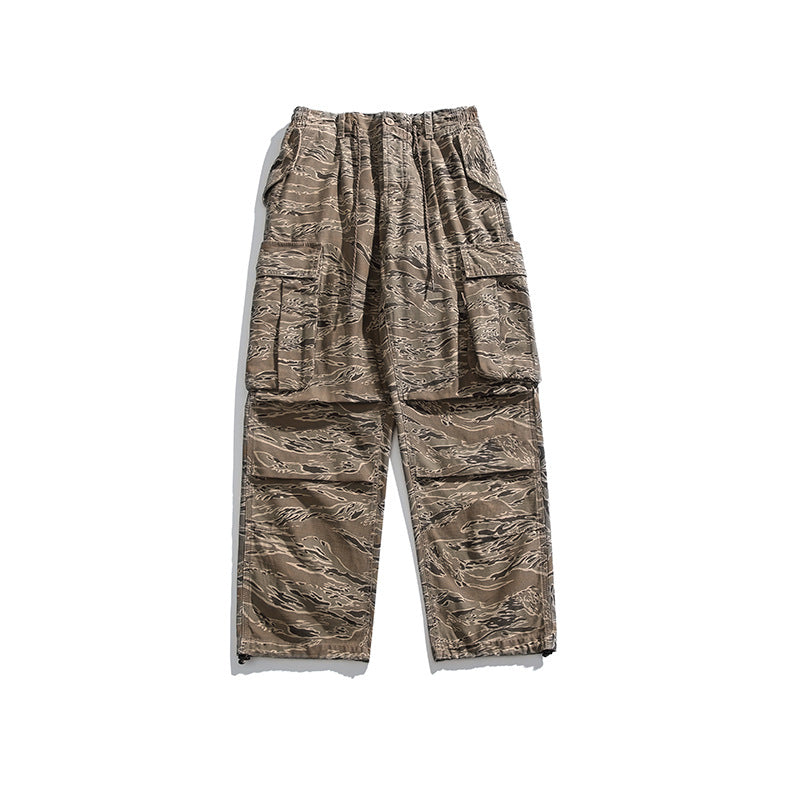 Herren Cargo-Overshirt im Utility-Stil mit Camouflage-Print und Mehrfachtaschen Drune