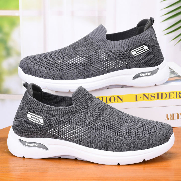 Damen nan nahtloser Strick-Slip-On Alltagswalker mit elastischem Knöchelschaft und stoßdämpfender Luftkissen-Zwischensohle Drune