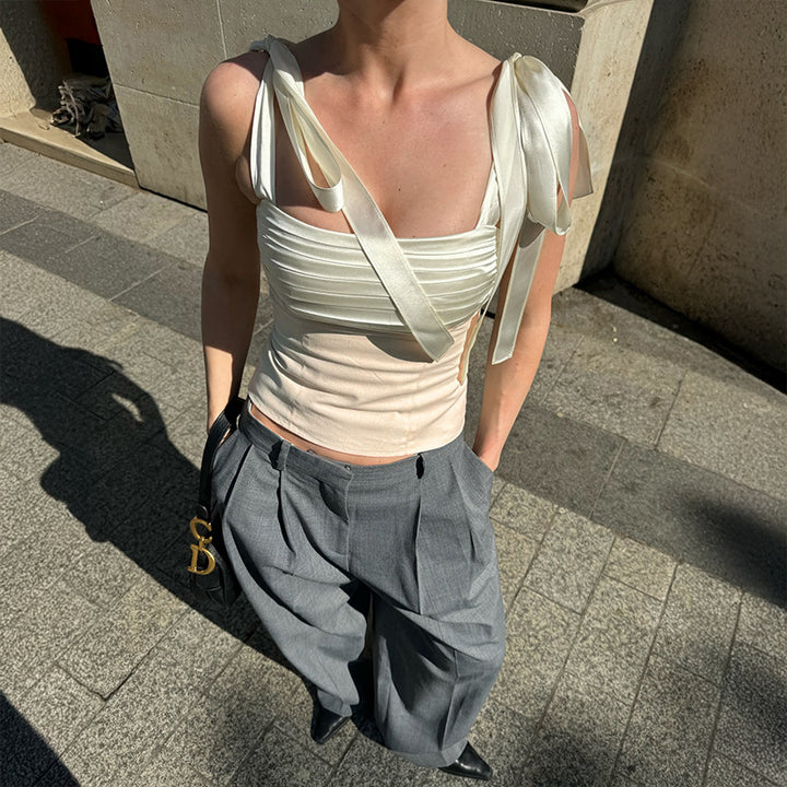 Damen Bandeau-Oberteil mit feinen Rüschendetails Drune