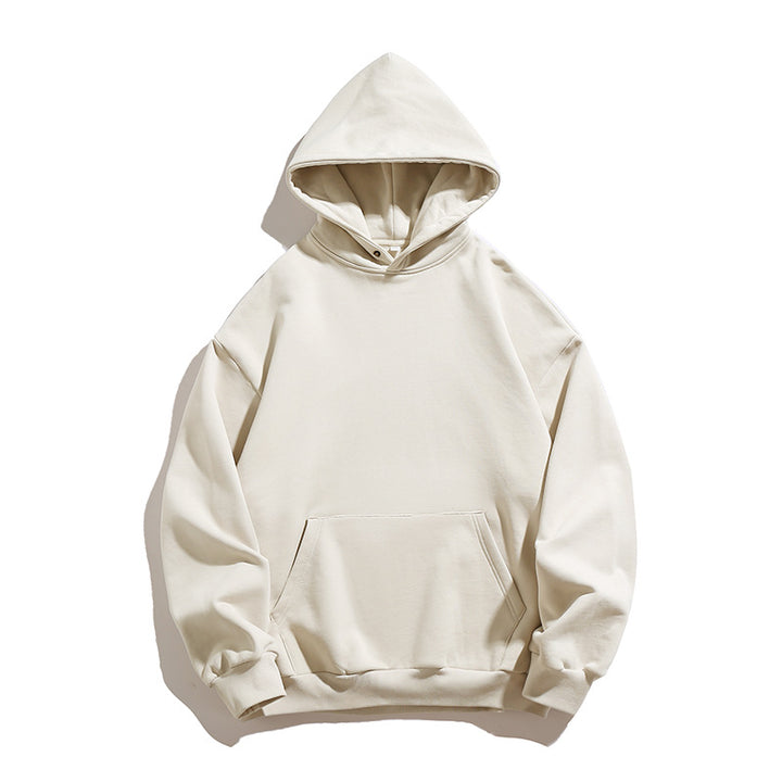 Unisex Oversize Kapuzenpullover aus schwerer Sweatqualität mit Kängurutasche und geripptem Saum Drune