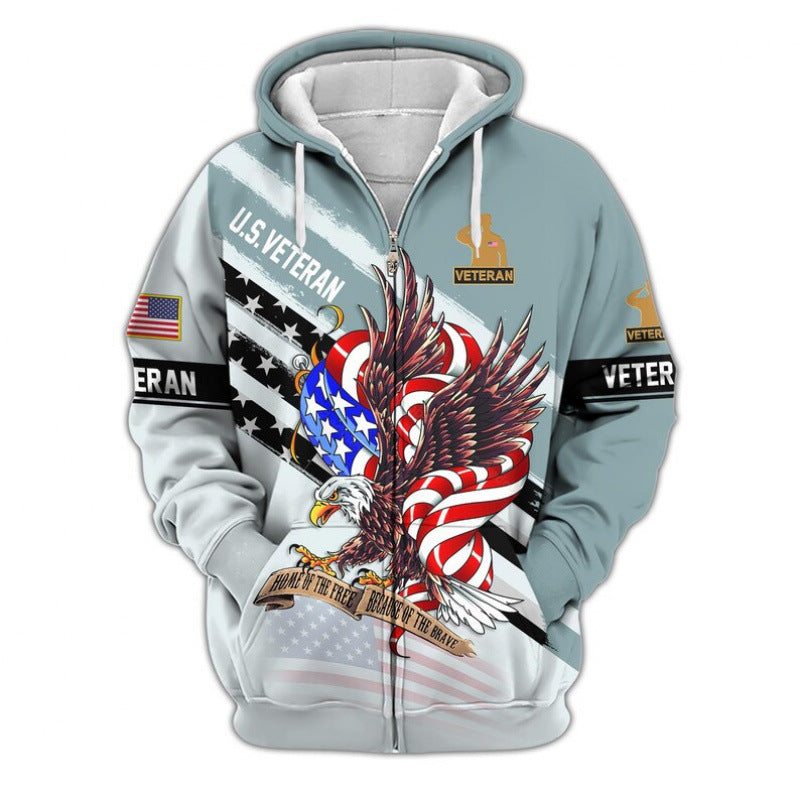 Herren Kapuzensweater mit amerikanischem Veteranenmotiv Drune