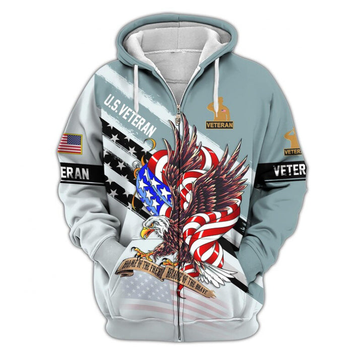 Herren Kapuzensweater mit amerikanischem Veteranenmotiv Drune