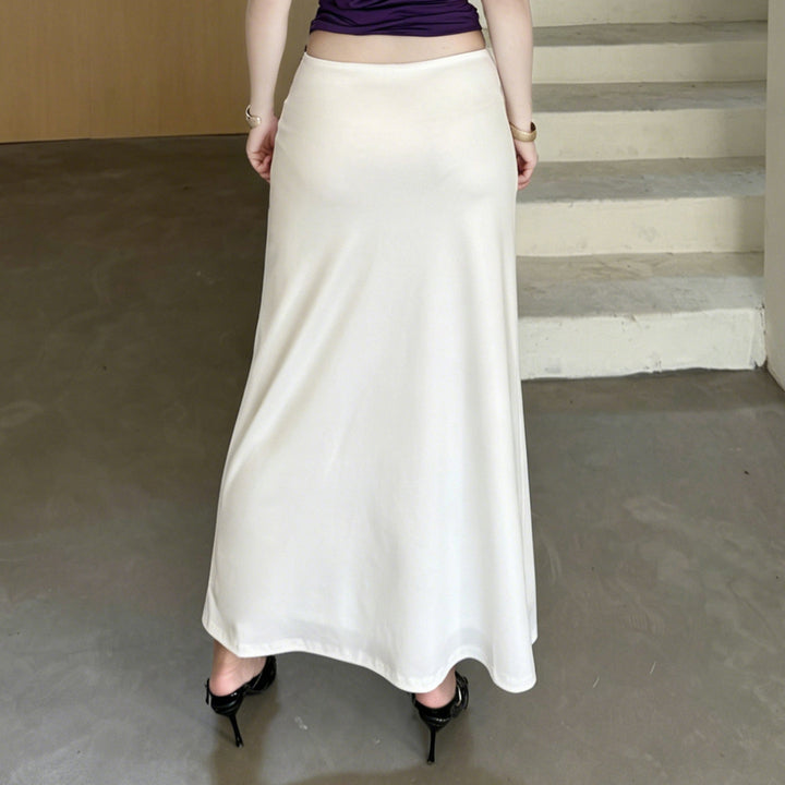Damen A-Linien Midirock aus leichtem Viskose-Mix mit künstlerischem Blumenprint Drune