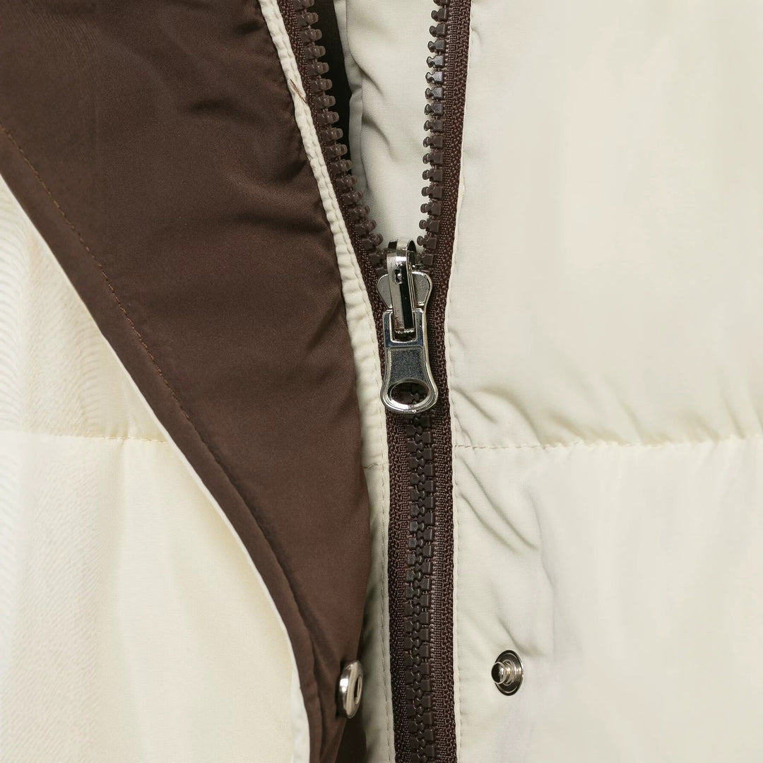 Damen Kurze Oversize-Steppjacke mit hohem Kragen und abnehmbarer Kapuze Drune