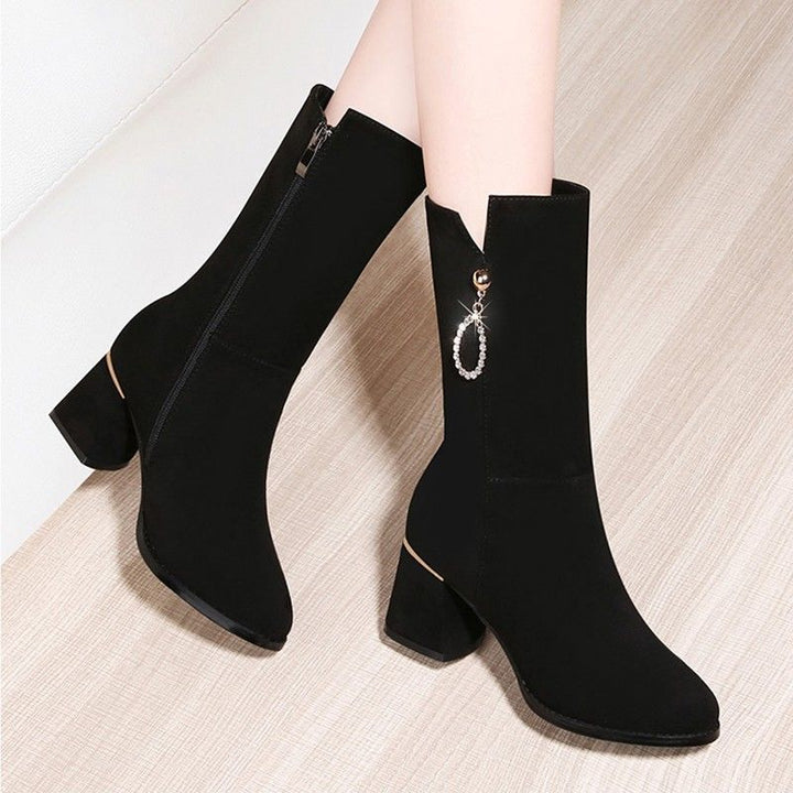 Damen Elegante Stiefeletten mit Glitzer-Detail Drune