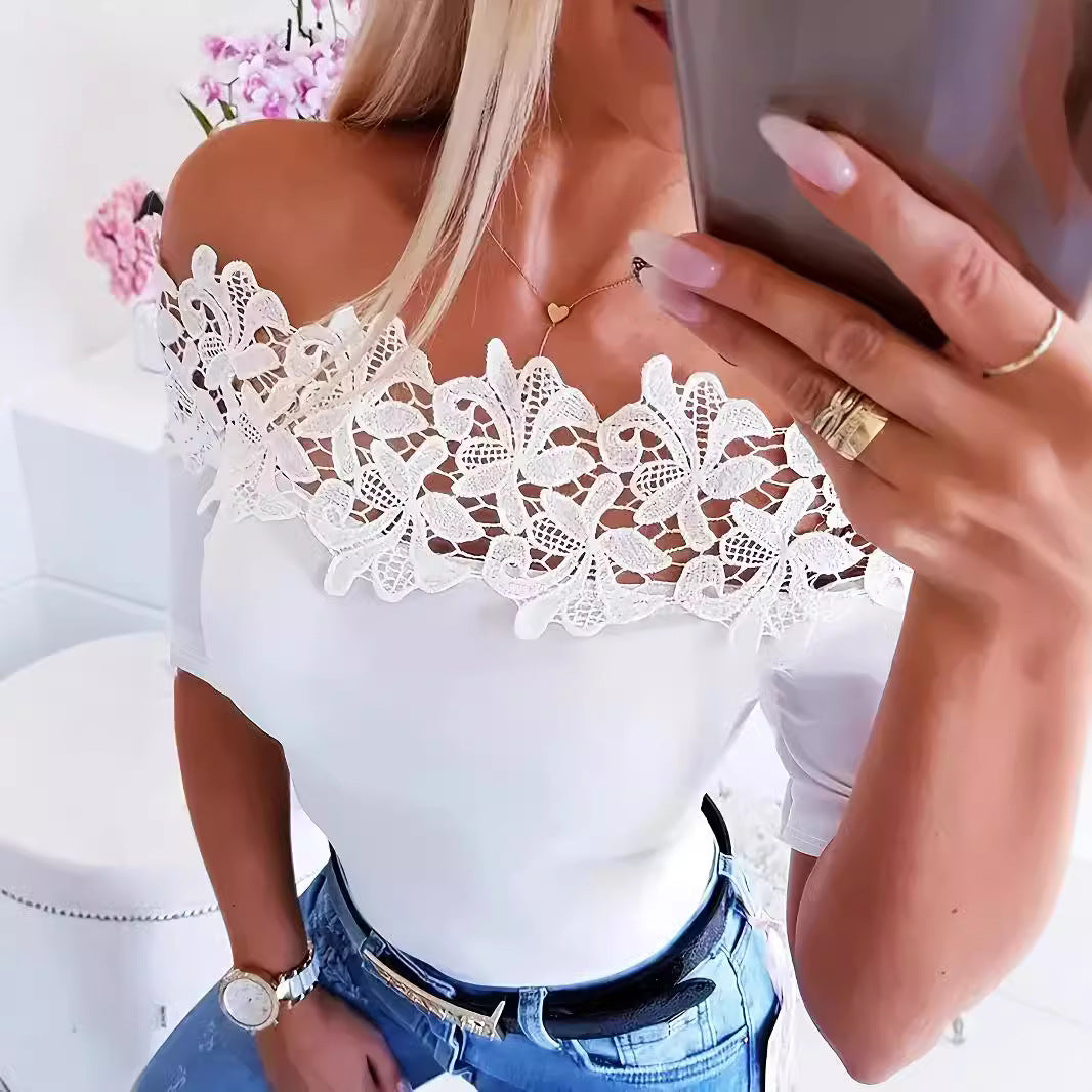 Damen Eleganter Body mit Spitzendetails Drune