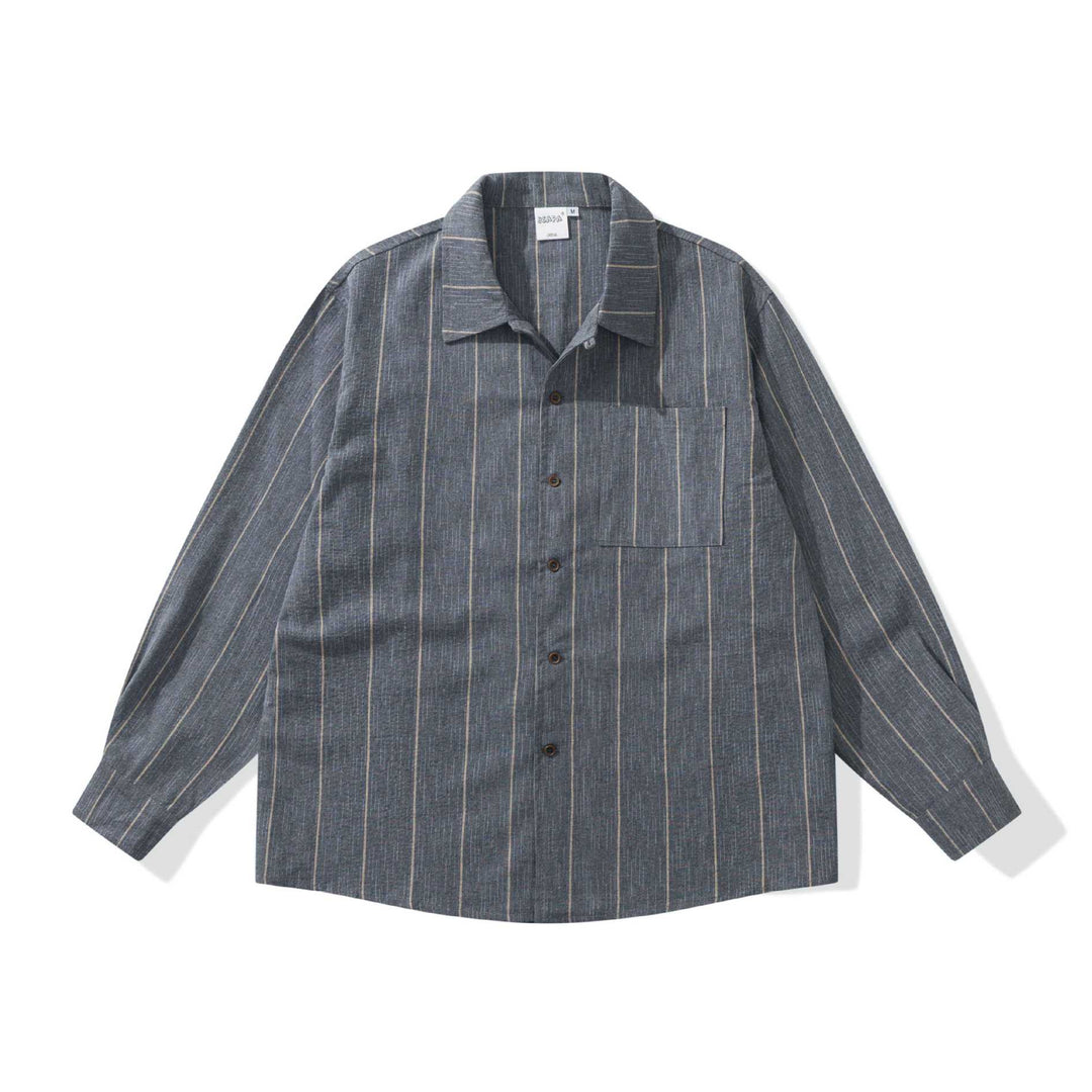 Herren Leichtes Overshirt im Relaxed‑Schnitt mit feiner Streifenstruktur Drune