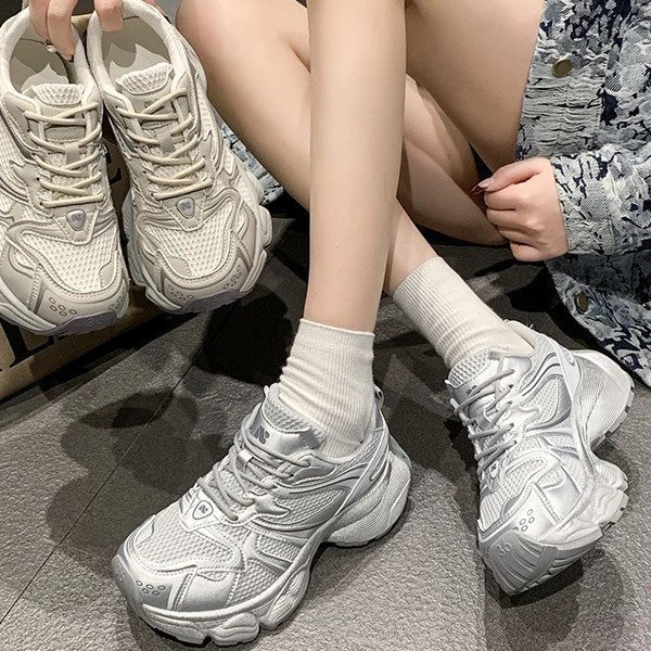 Damen Komfortable Lauf Sneakers mit atmungsaktivem mesh-Obermaterial und dämpfender Sohle Drune