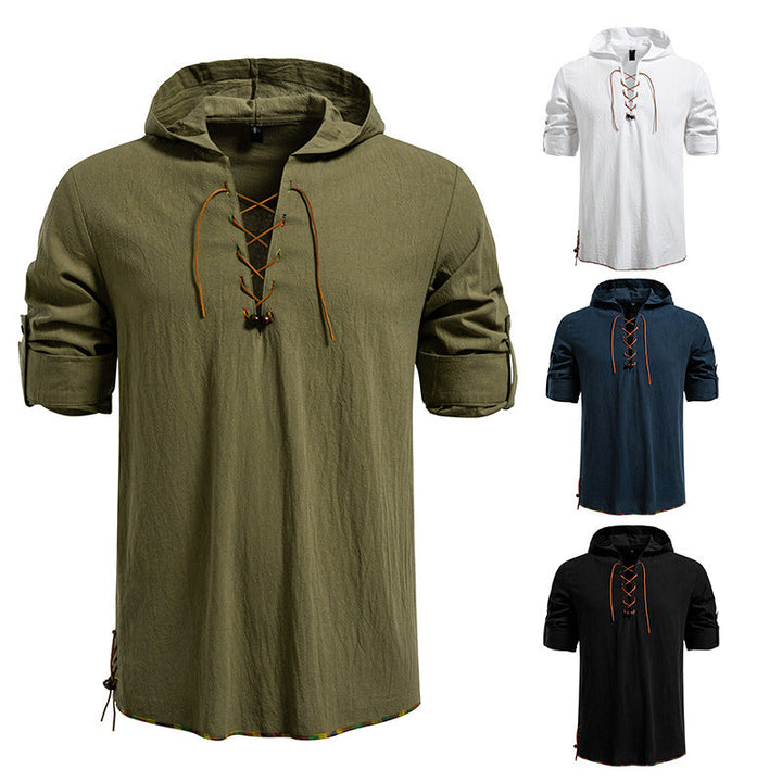 Herren Kaptuzenbluse mit einzigartigem Schnürdesign Drune