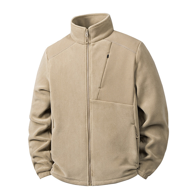Herren Fleecejacke mit Stehkragen und verstärkten Schulterpaneelen Drune