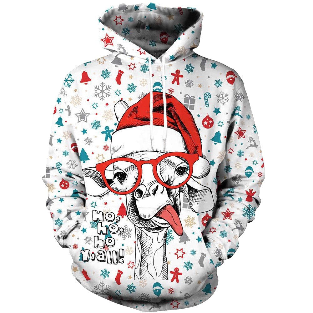 Damen Lustiger Kapuzenpullover mit weihnachtlichem DJ-Motiv Drune