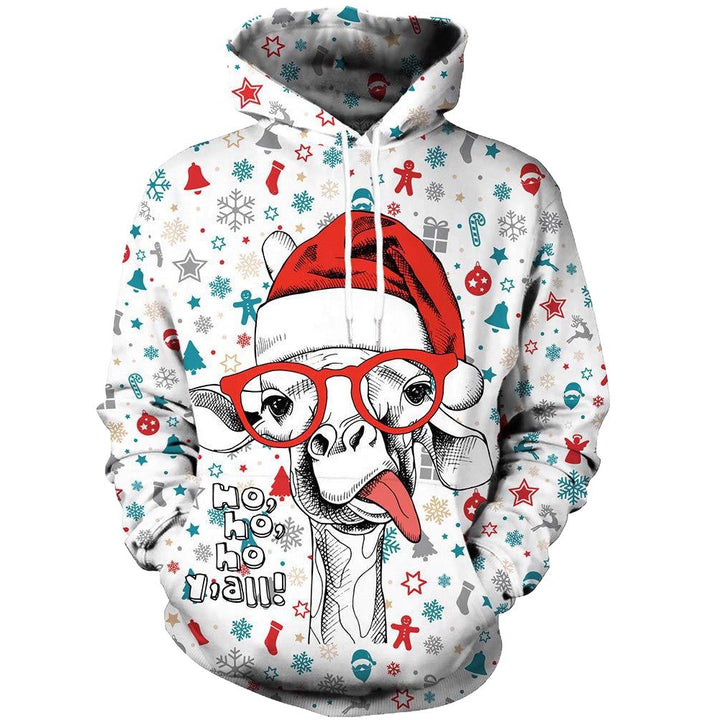 Damen Lustiger Kapuzenpullover mit weihnachtlichem DJ-Motiv Drune