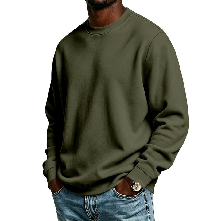 Herren Oversize-Sweatshirt mit Rundhalsausschnitt, weicher French-Terry und Rippbündchen Drune