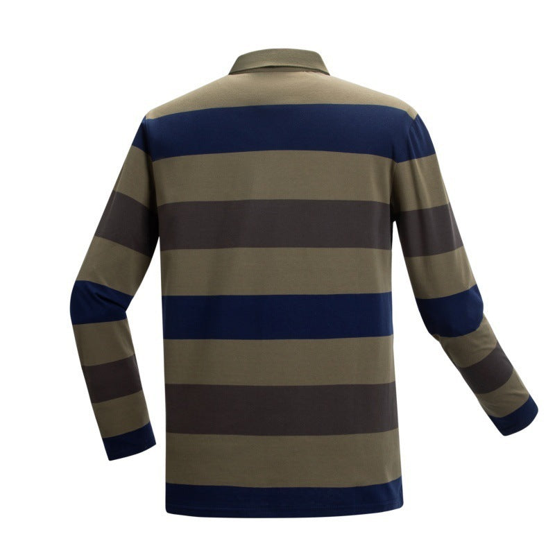Herren Langarm-Polo-Shirt mit Streifen Drune