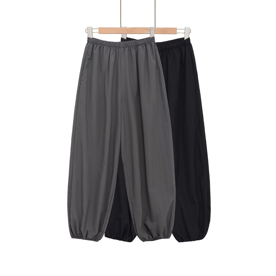 Damen Sportliche Sweatpants mit elastischem Bund und weiten Beinen Drune