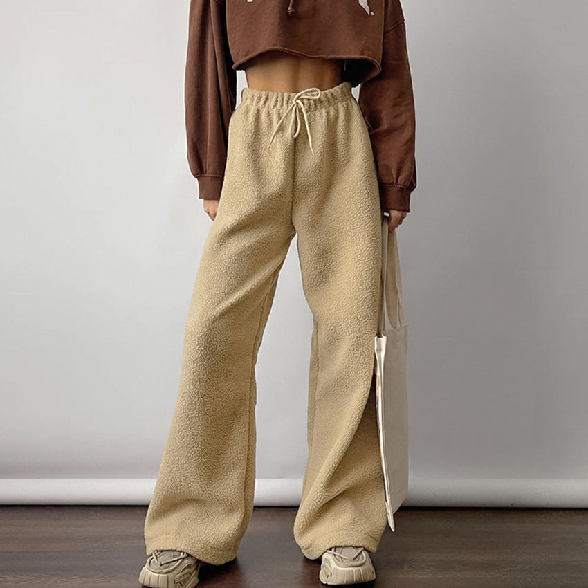 Damen Bequeme Fleece-Hose mit weitem Schnitt Drune