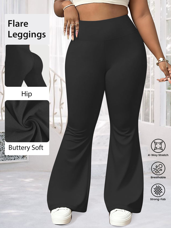 Damen Flare-Leggings mit hohem Bund, butterweichem Stretch und formender Hüftnaht Drune