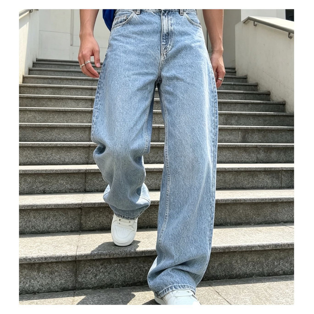 Damen Modische Weit Geschnittene Jeans Drune
