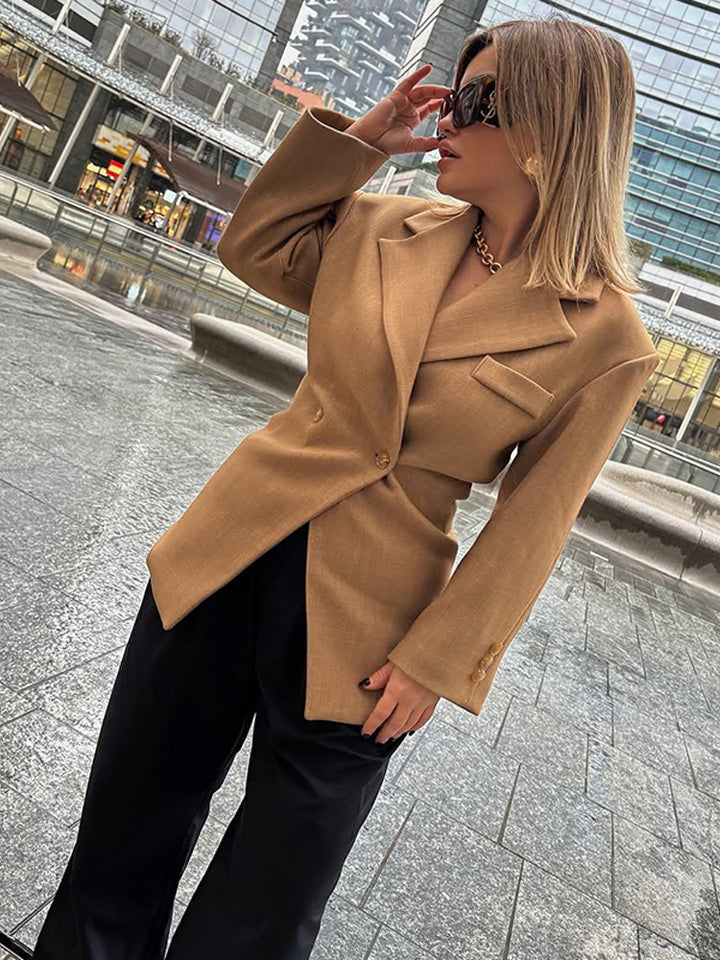 Damen Elegante oversized Blazerjacke mit Knopfdetails und zeitgemäßer Silhouette Drune