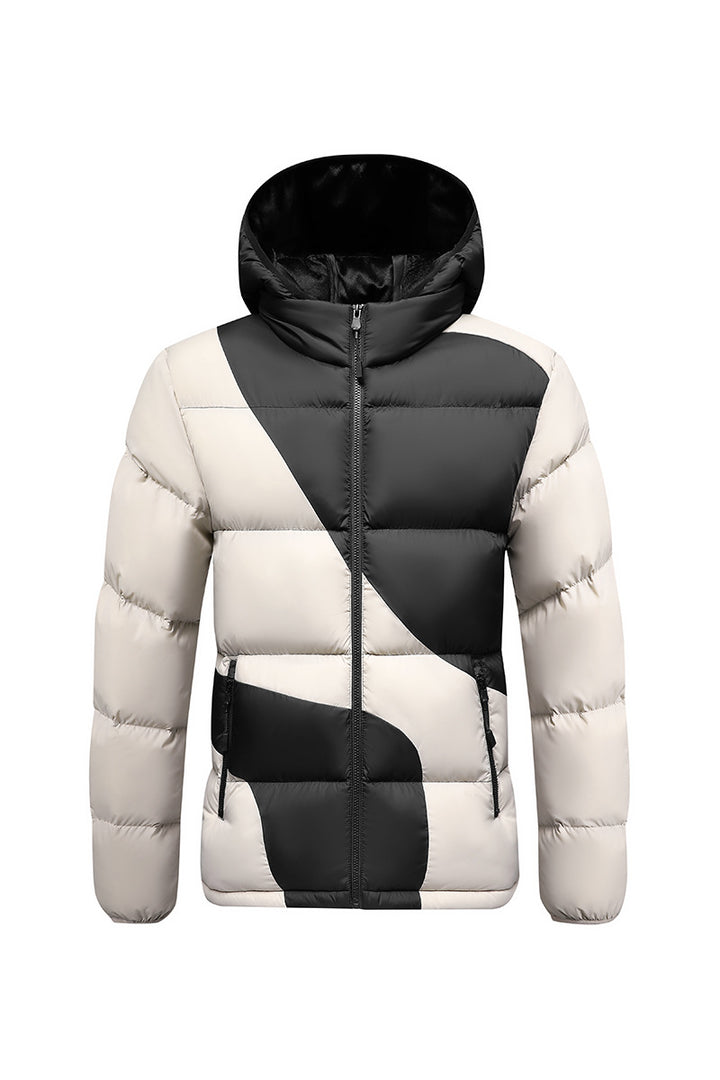 Herren Steppjacke mit kontrastreichen Paneelen, Kapuze und thermischer Synthetikfüllung Drune