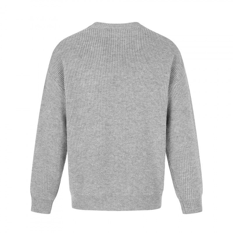 Unisex Weicher Oversize-Ribstrickpullover mit Relaxed-Schnitt und tonaler Struktur Drune