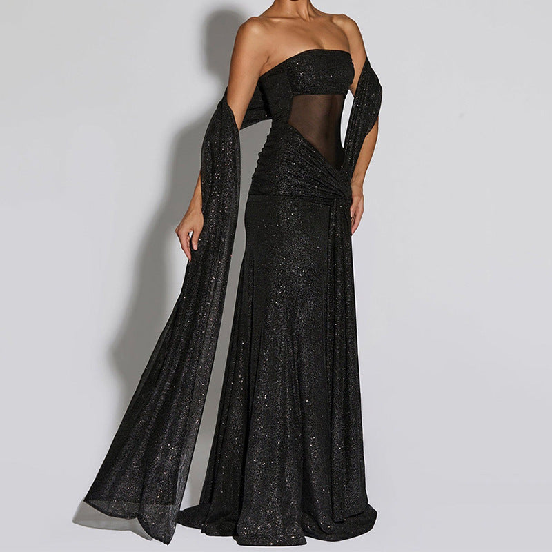 Damen Glamouröses Abendkleid mit Drapierungen Drune