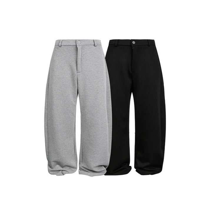 Damen Weite Cropped-Sweathose mit Gürtelschlaufen, Bundfalten und ballonförmigem Saum Drune