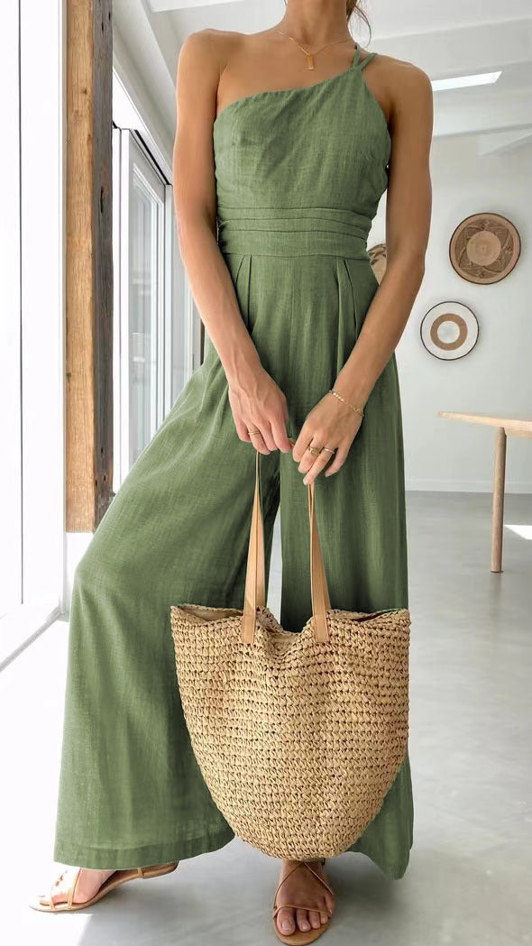 Damen Jumpsuit mit weitem Bein und schickem Spaghettiträger Drune