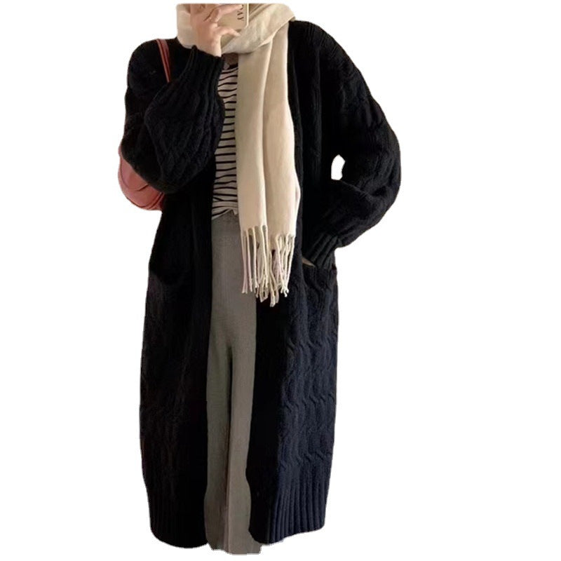 Damen Grobe Strickjacke mit Taschen und V-Ausschnitt Drune