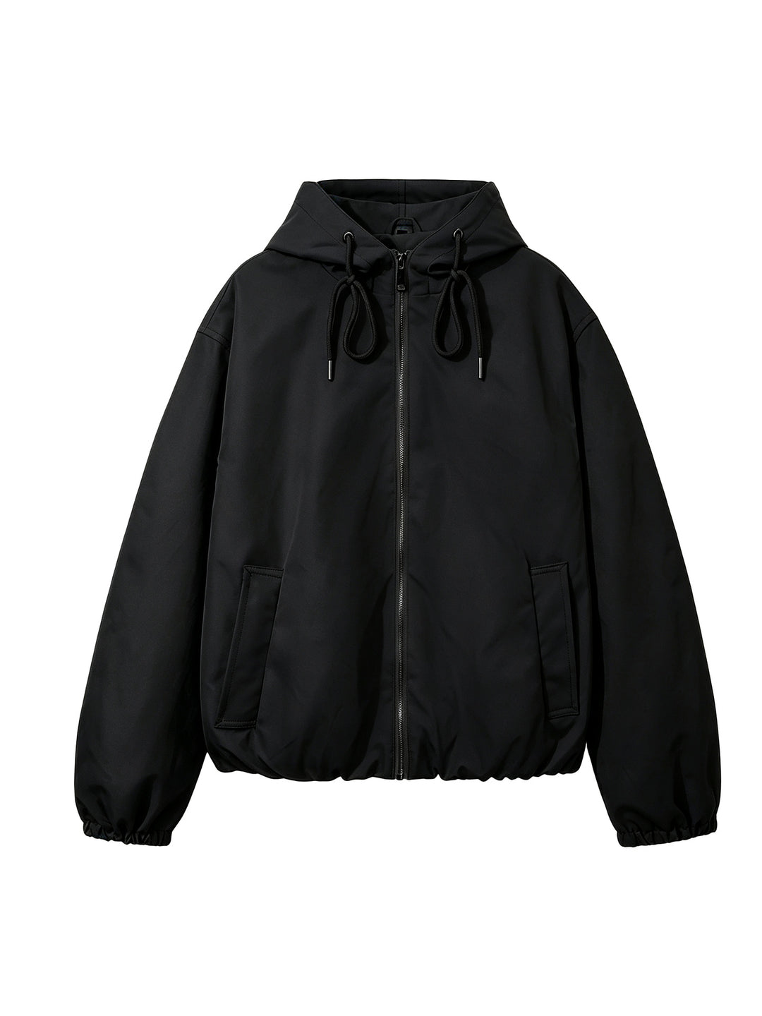 Damen Kapuzen-Bomberjacke mit gerafftem Saum und Eingrifftaschen Drune