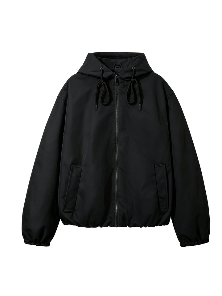 Damen Kapuzen-Bomberjacke mit gerafftem Saum und Eingrifftaschen Drune