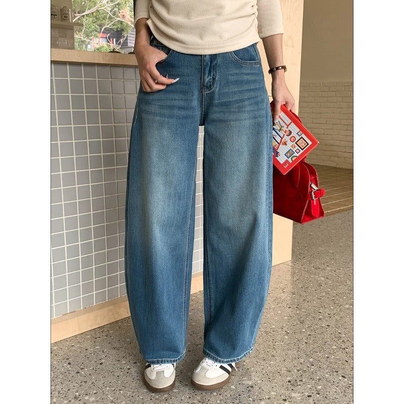 Damen weit geschnittene Denim-Hose Drune