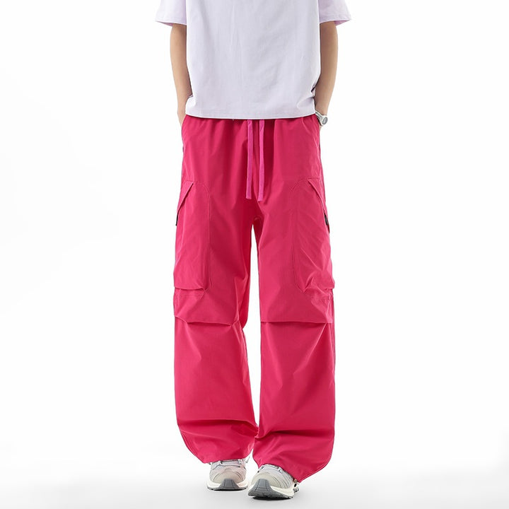 Herren Weite technische Cargo-Freizeithose mit Tunnelzug, Multifunktionstaschen & Outdoor‑Performance Drune