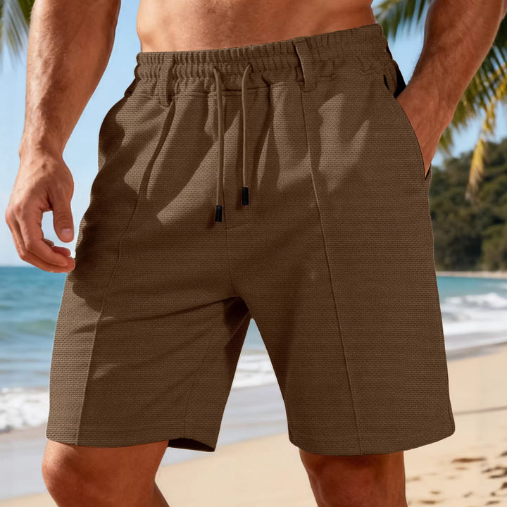 Herren nan Chino-inspirierte Relax-Shorts mit Bundfalten elastischem Tunnelzug und Eingrifftaschen Drune