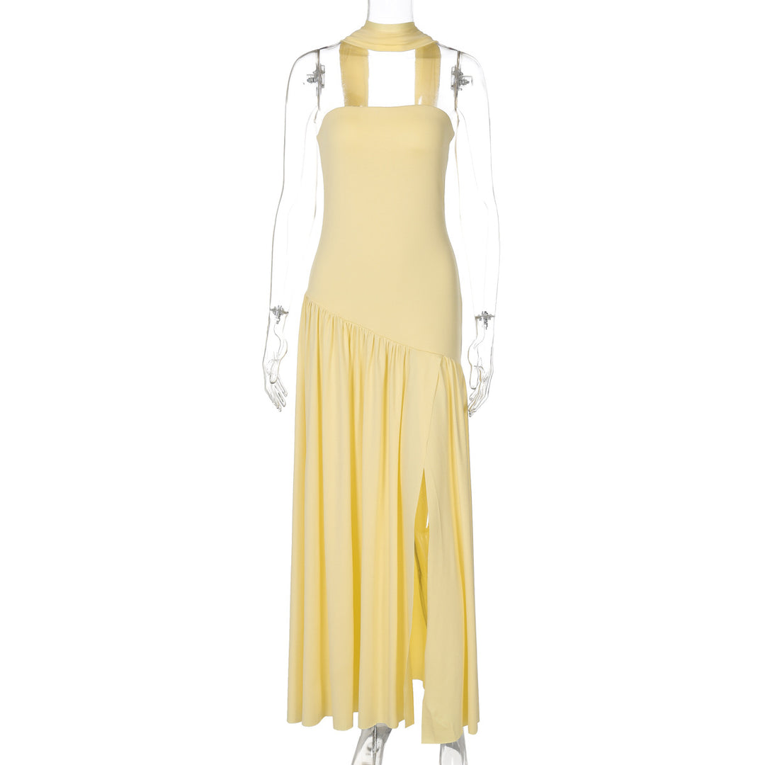 Damen Maxikleid mit raffiniertem Cut-Out-Design und asymmetrischem Saum Drune