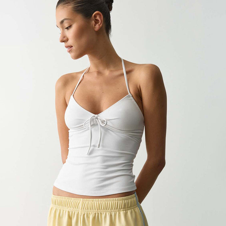 Damen Sportliches Bikinitop mit verstellbaren Trägern und dekorativem Knoten Drune