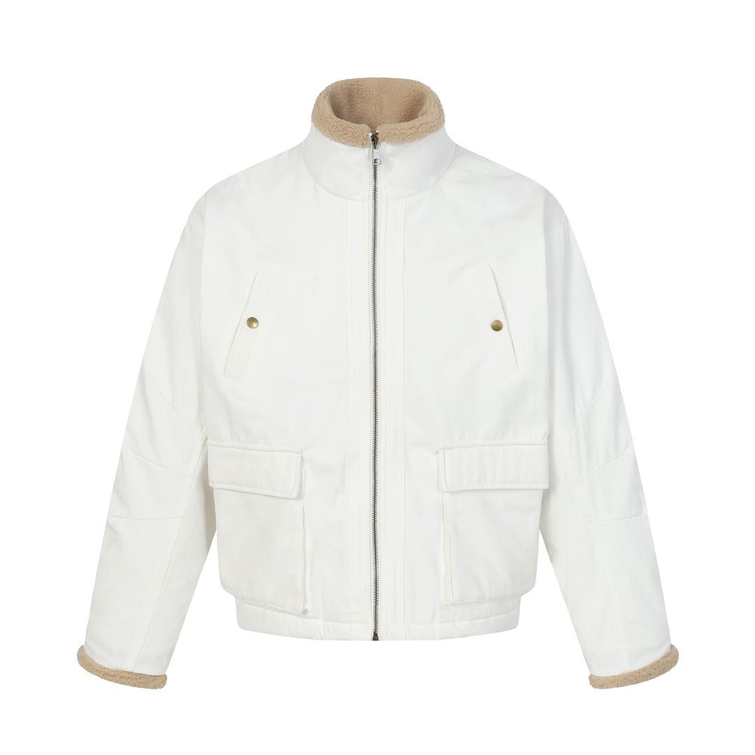 Herren Kurzblouson im Field‑Style mit Teddyfutterkragen und Cargo‑Taschen Drune