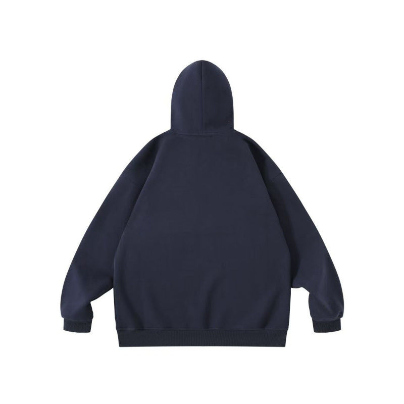 Unisex Oversize-Kapuzenpullover mit Statement-Print und Kängurutasche Drune