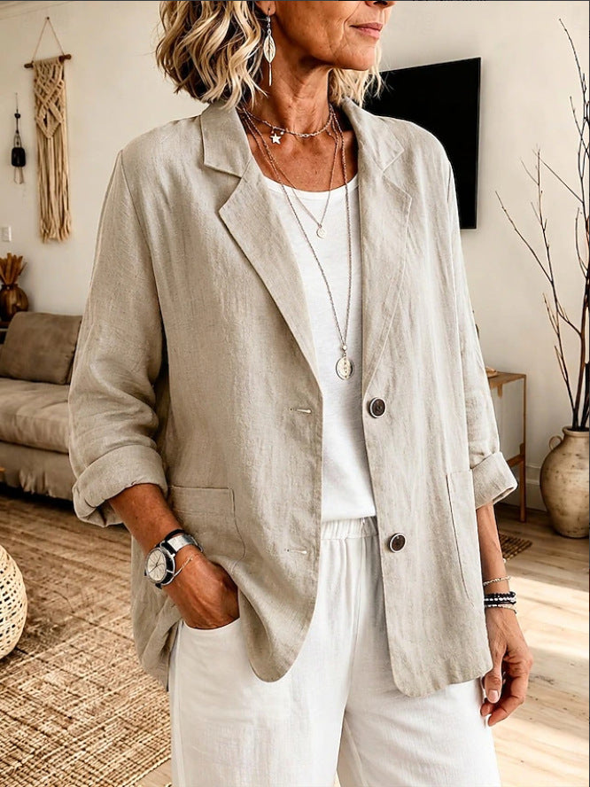 Damen Leichte und elegante Leinenjacke Drune