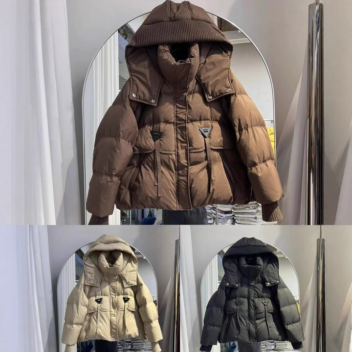 Damen Ultraleichte Pufferjacke mit verstellbarem Kapuzenkragen und praktischen Reißverschlusstaschen Drune