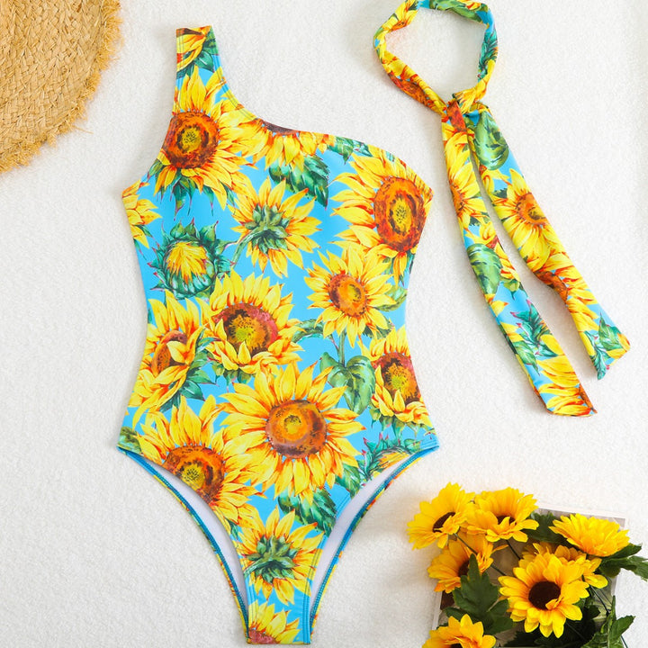 Damen Bademode mit verspieltem Sonnenblumen-Muster Drune