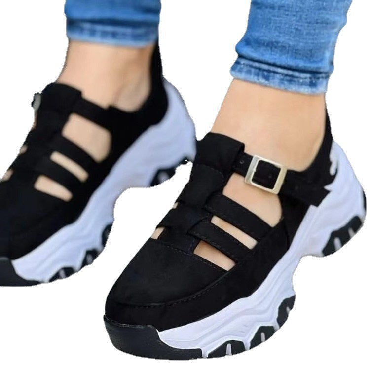Damen  Plateau-Sneaker mit Riemchenverschluss und gepolsterter Komfortsohle Drune
