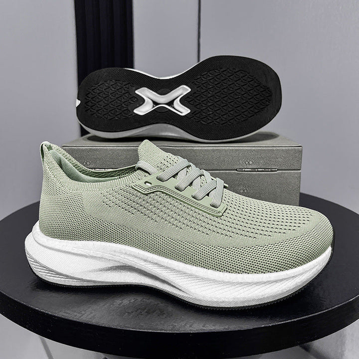 Herren nan atmungsaktive gestrickte Laufschuhe mit dämpfender Leichtschaumsohle Drune