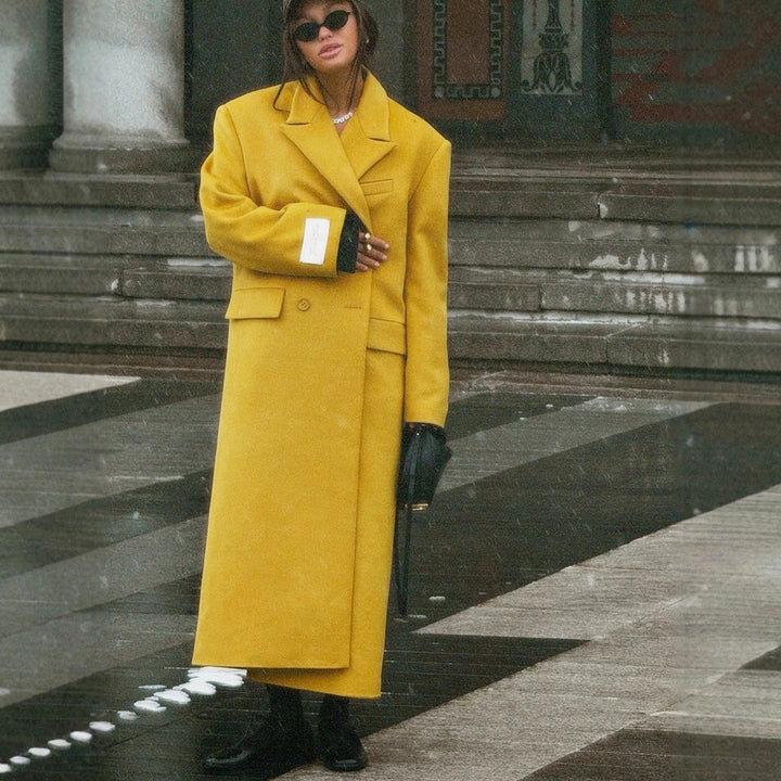 Damen Oversized Wollmantel Drune