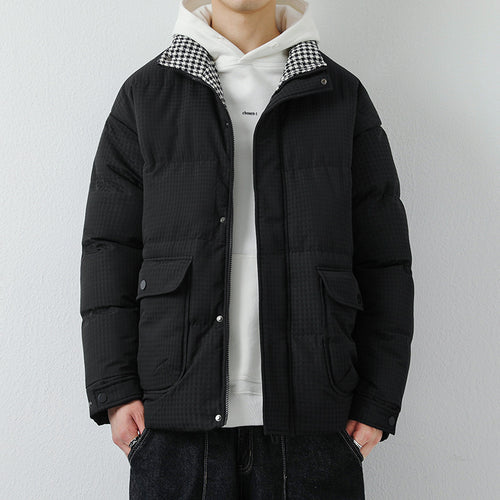 Herren Modische Pufferjacke mit Karokragen Drune