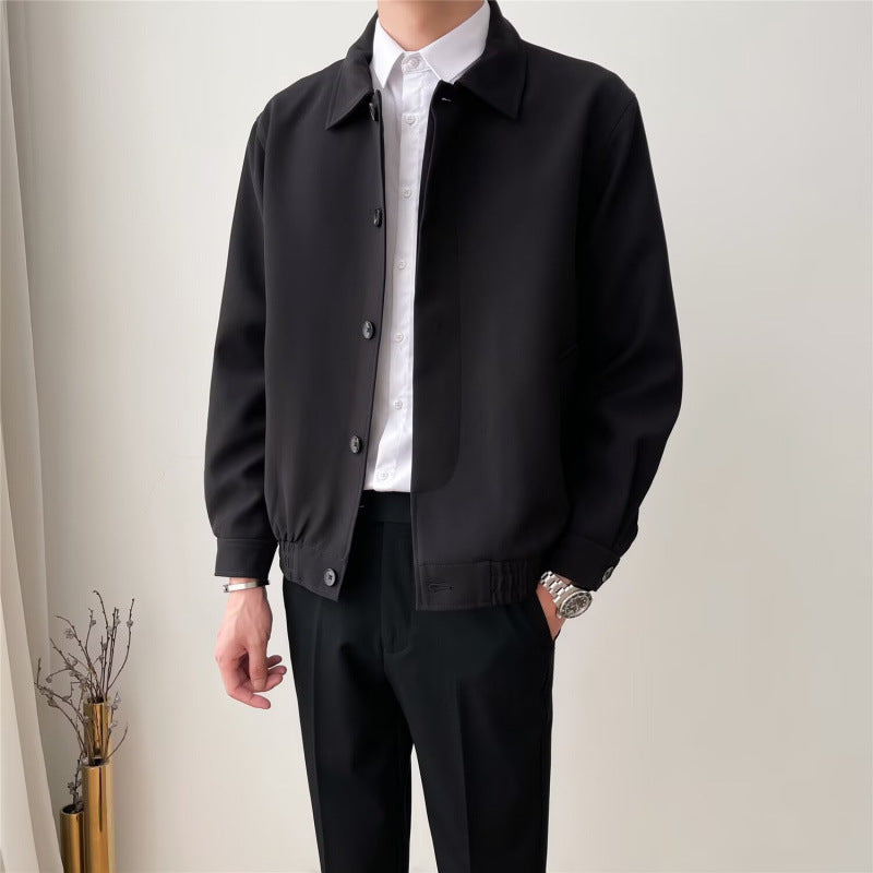 Herren Modische Jacke mit Druckknöpfen Drune