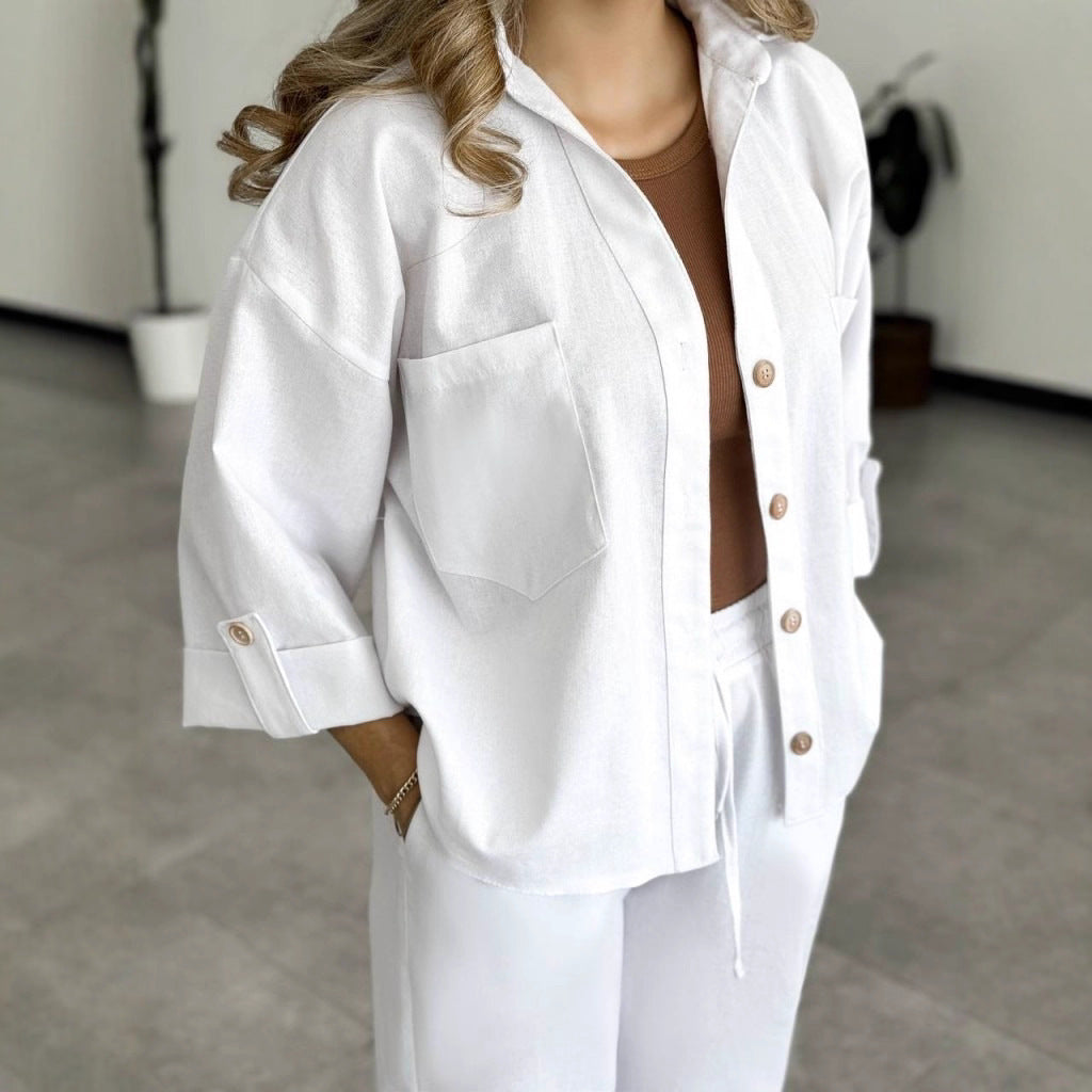 Damen lässige Hemd-Bluse Drune