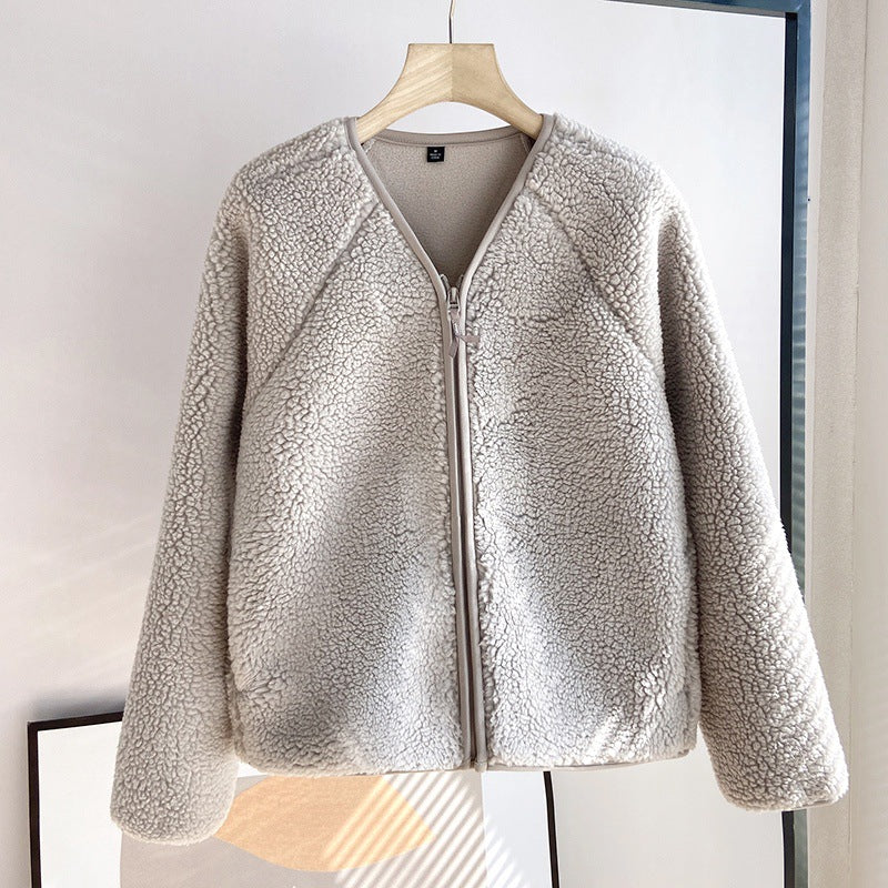 Damen Kuscheljacke mit durchgehendem Reißverschluss und weichem Fleecefutter Drune