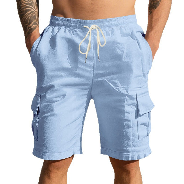 Herren nan Reise- und Outdoor-Bermuda mit elastischem Kordelbund, Sicherheits-Innentasche und aufgesetzten Klappentaschen Drune