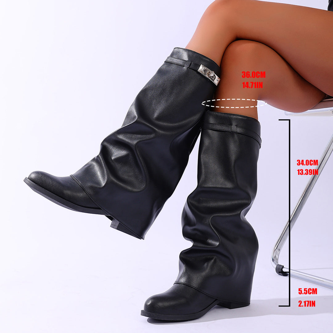 Damen Hochwertige Wedge-Stiefel Drune